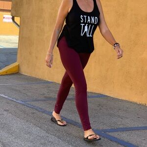 Elegant Maroon Tall Women's Leggings